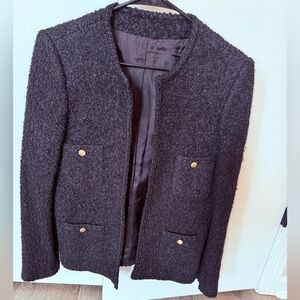 Vintage Adolfo Esprit boucle black SZ 10 blazer. Round neck excellent condition